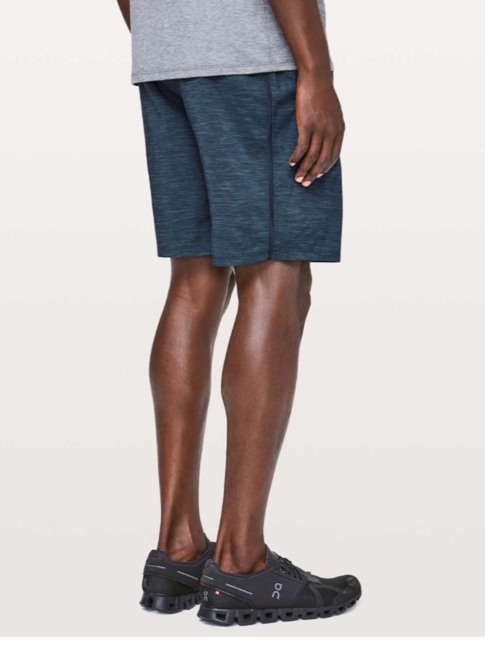 Lululemon Pace Breaker Short Linerless Heather Allover Iron Blue Athletic Shorts - Picture 3 of 10